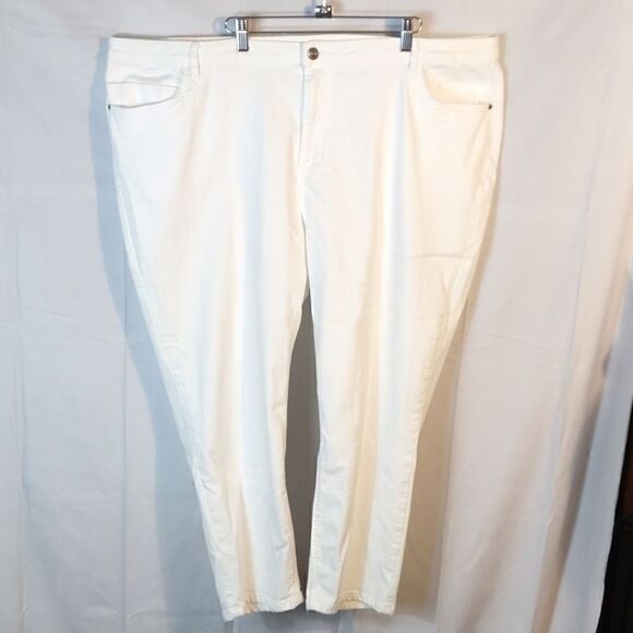 Catherines 3XWP Women's White Denim Jeggings - Picture 2 of 7